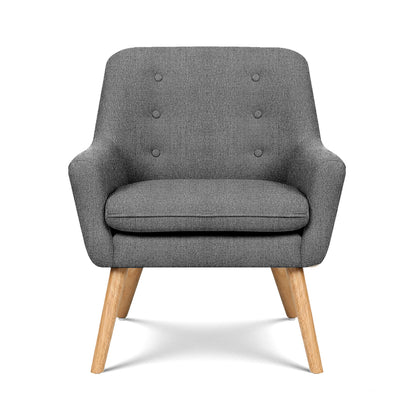 Set of 2 Anne Accent Armchairs - Grey