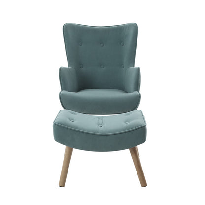 Lansar Armchair Set with Ottoman - Blue