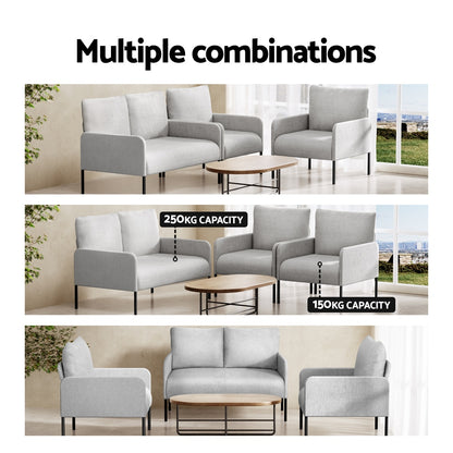 Kane Armchair 4 Seater Sofa Set Pillow - Grey