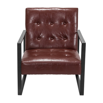 Kora Armchair Accent Lounge Chair - Leather Brown