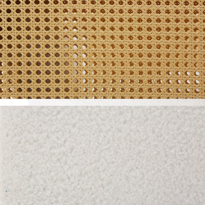 Rattan Armchair Rocking Chair - Boucle White