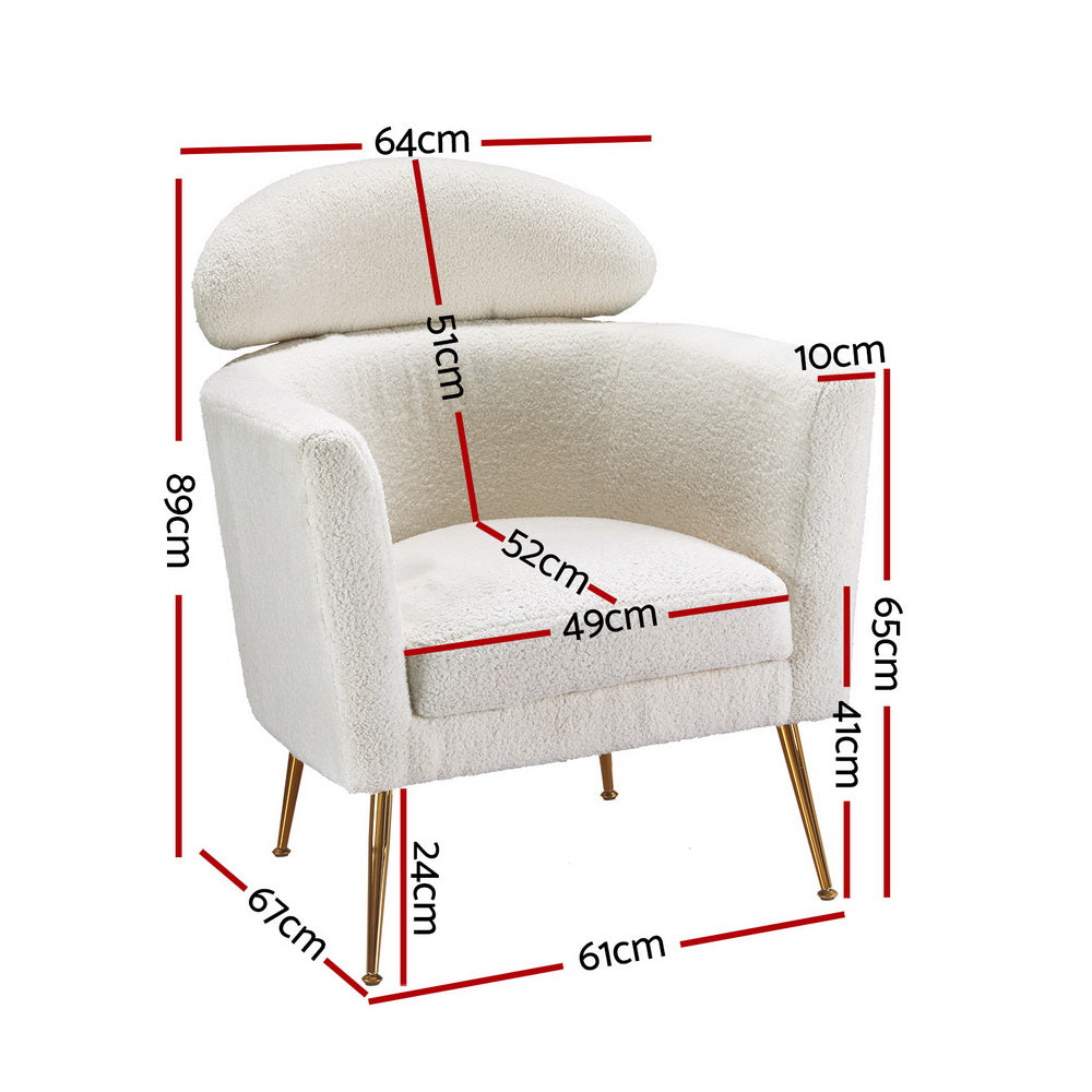Yoli Armchair Fabric - Boucle White