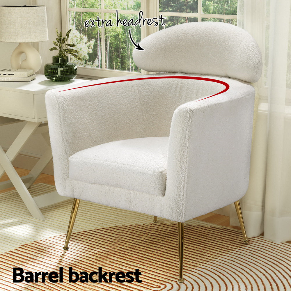 Yoli Armchair Fabric - Boucle White