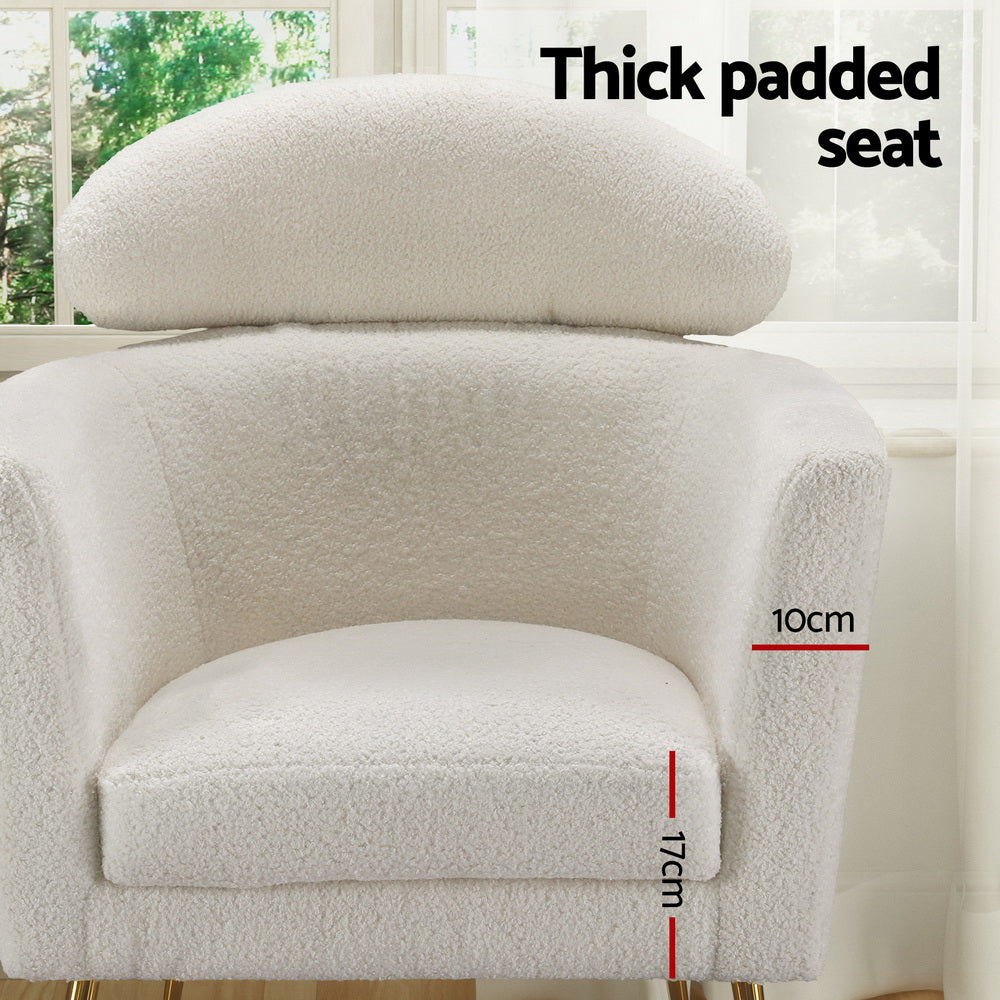 Yoli Armchair Fabric - Boucle White