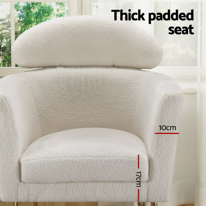 Yoli Armchair Fabric - Boucle White