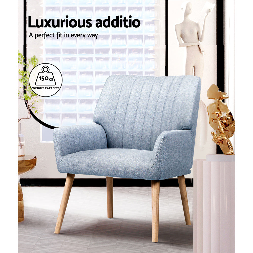 Sebastini Armchair Fabric - Blue Grey