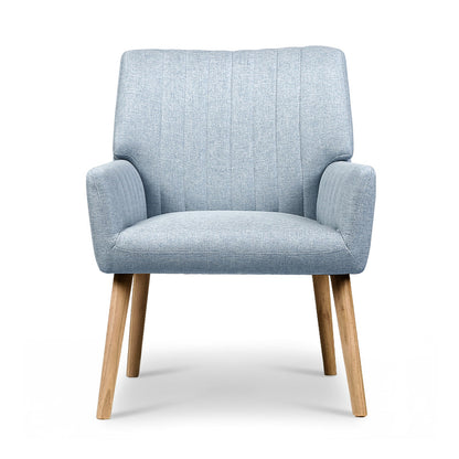 Set of 2 Sebastini Armchair Fabric - Blue Grey
