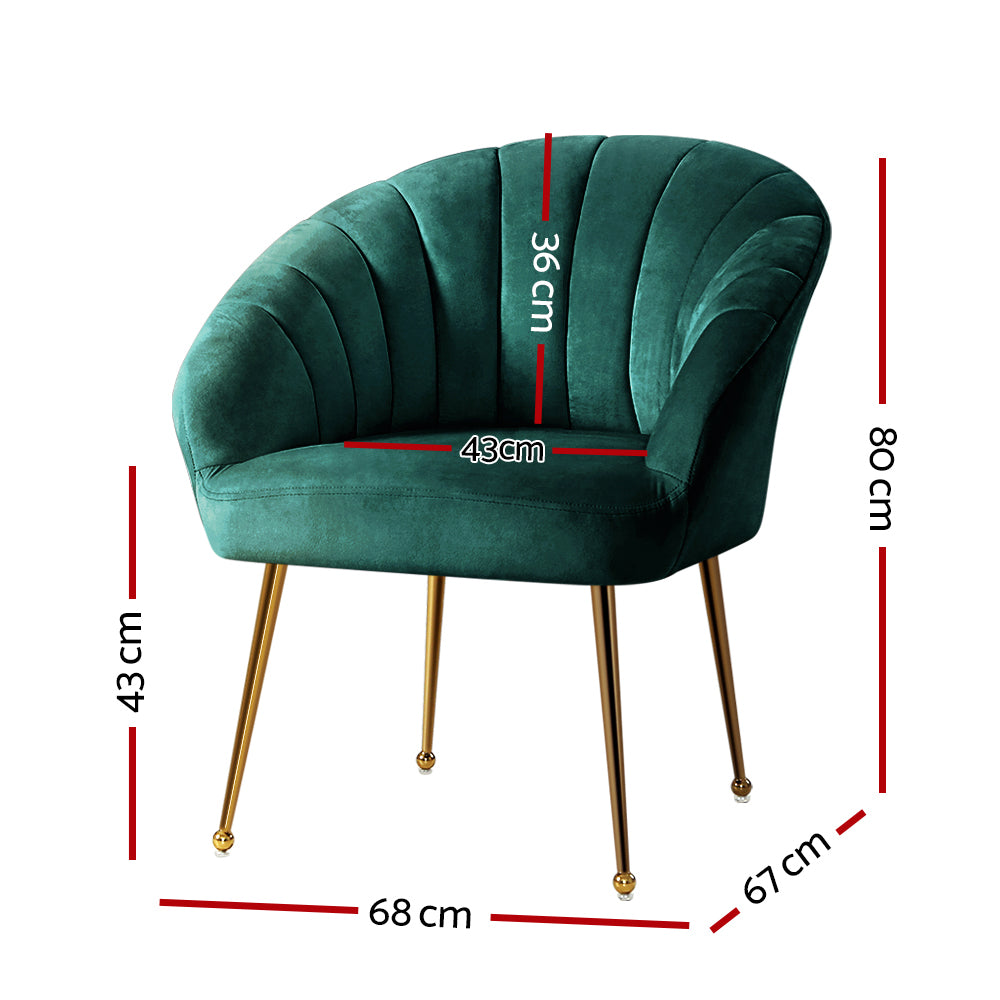 Eloise Armchair Velvet - Green