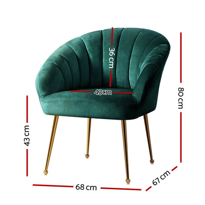 Eloise Armchair Velvet - Green