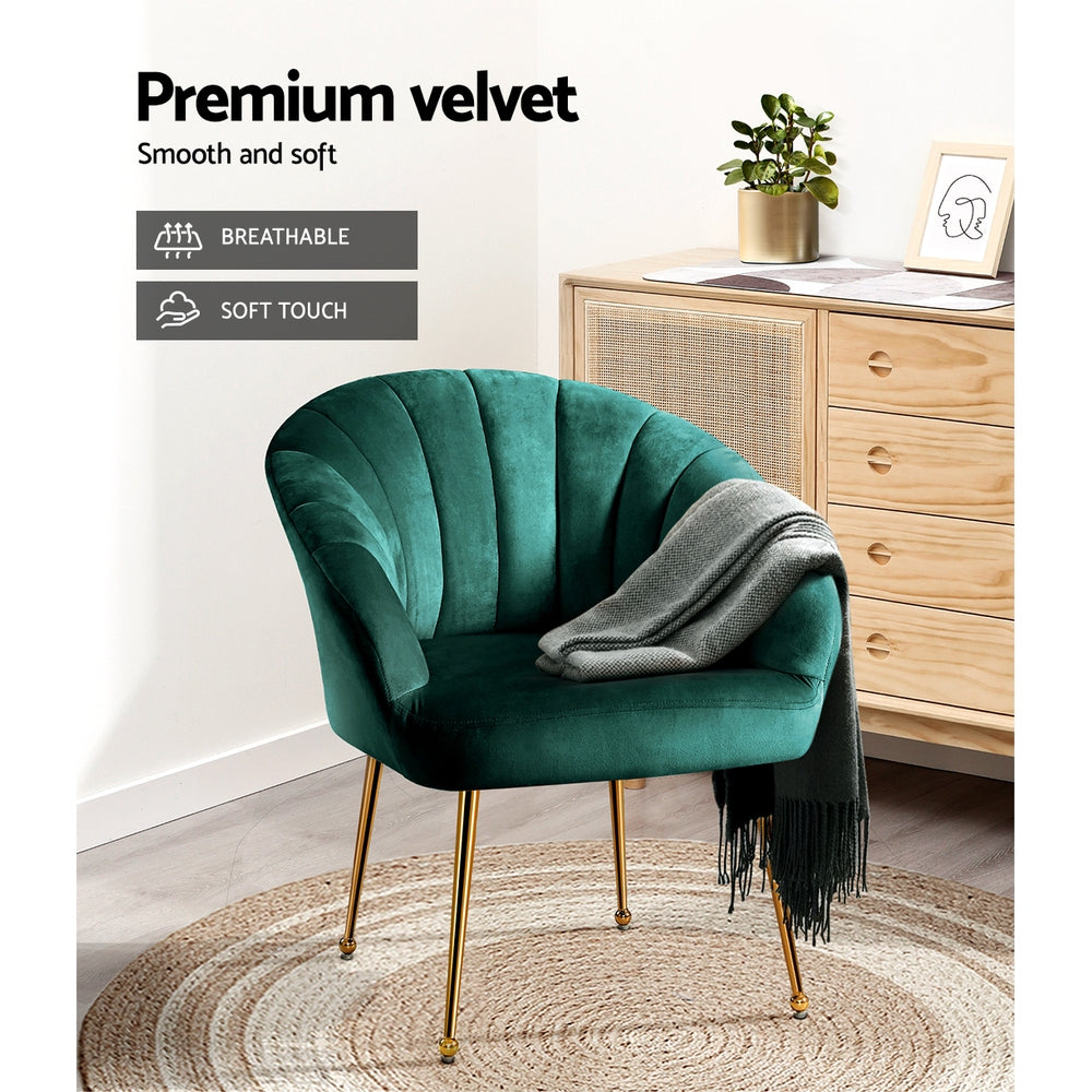 Eloise Armchair Velvet - Green