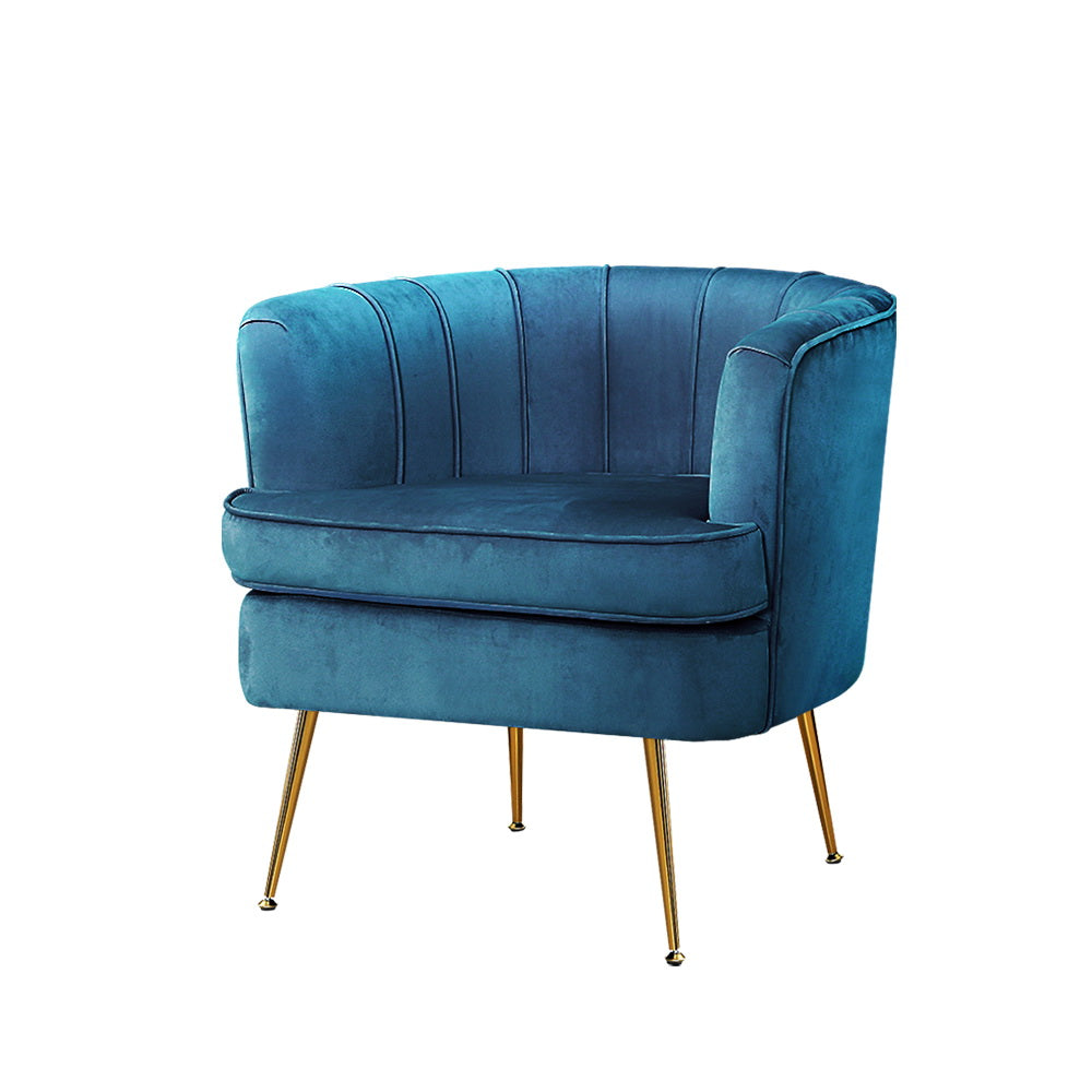 Norvia Armchair Velvet - Blue