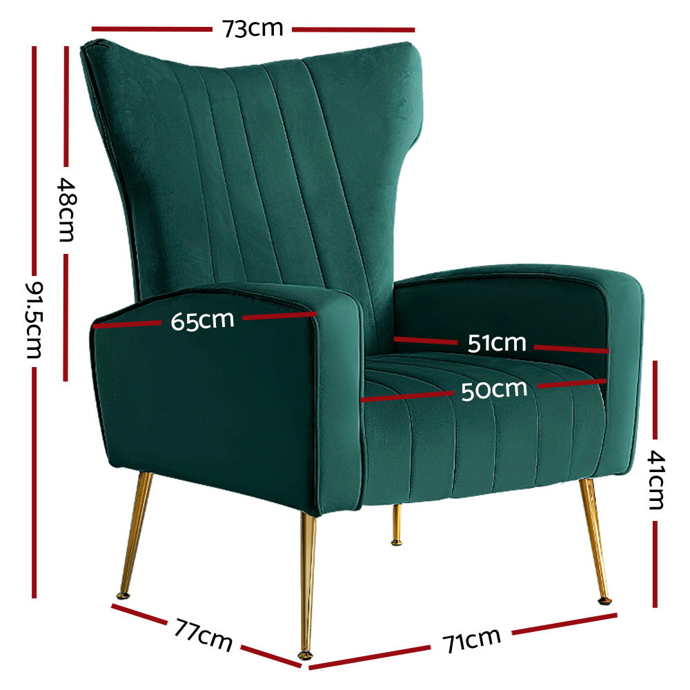 Kate Armchair - Green Velvet