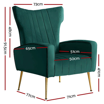 Kate Armchair - Green Velvet