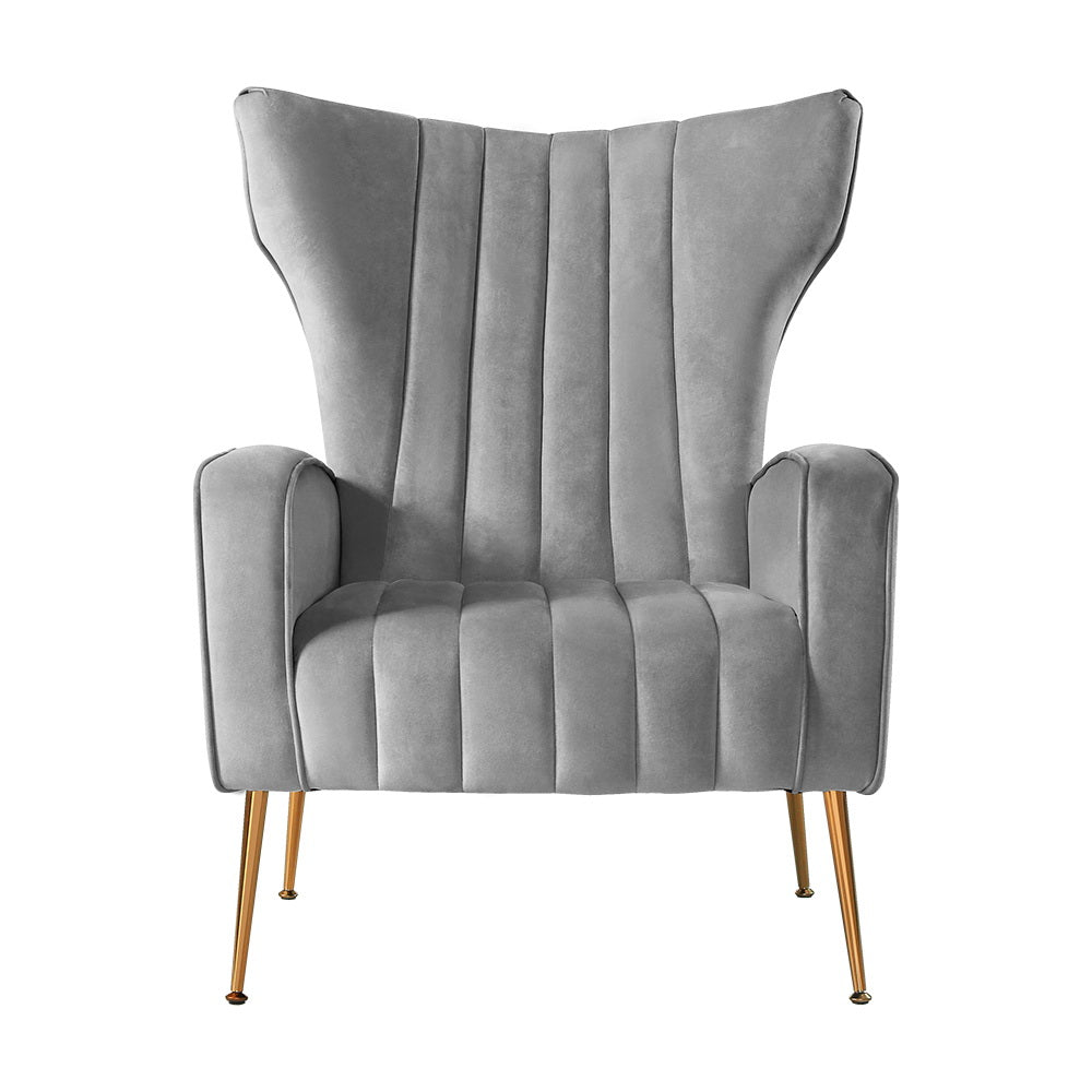 Kate Armchair - Grey Velvet