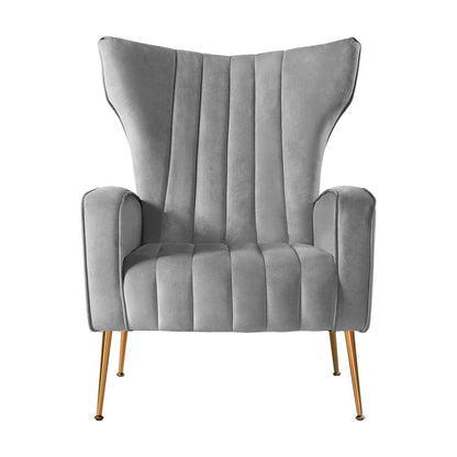 Kate Armchair - Grey Velvet