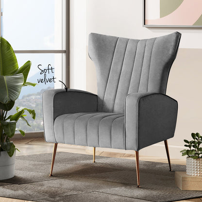 Kate Armchair - Grey Velvet