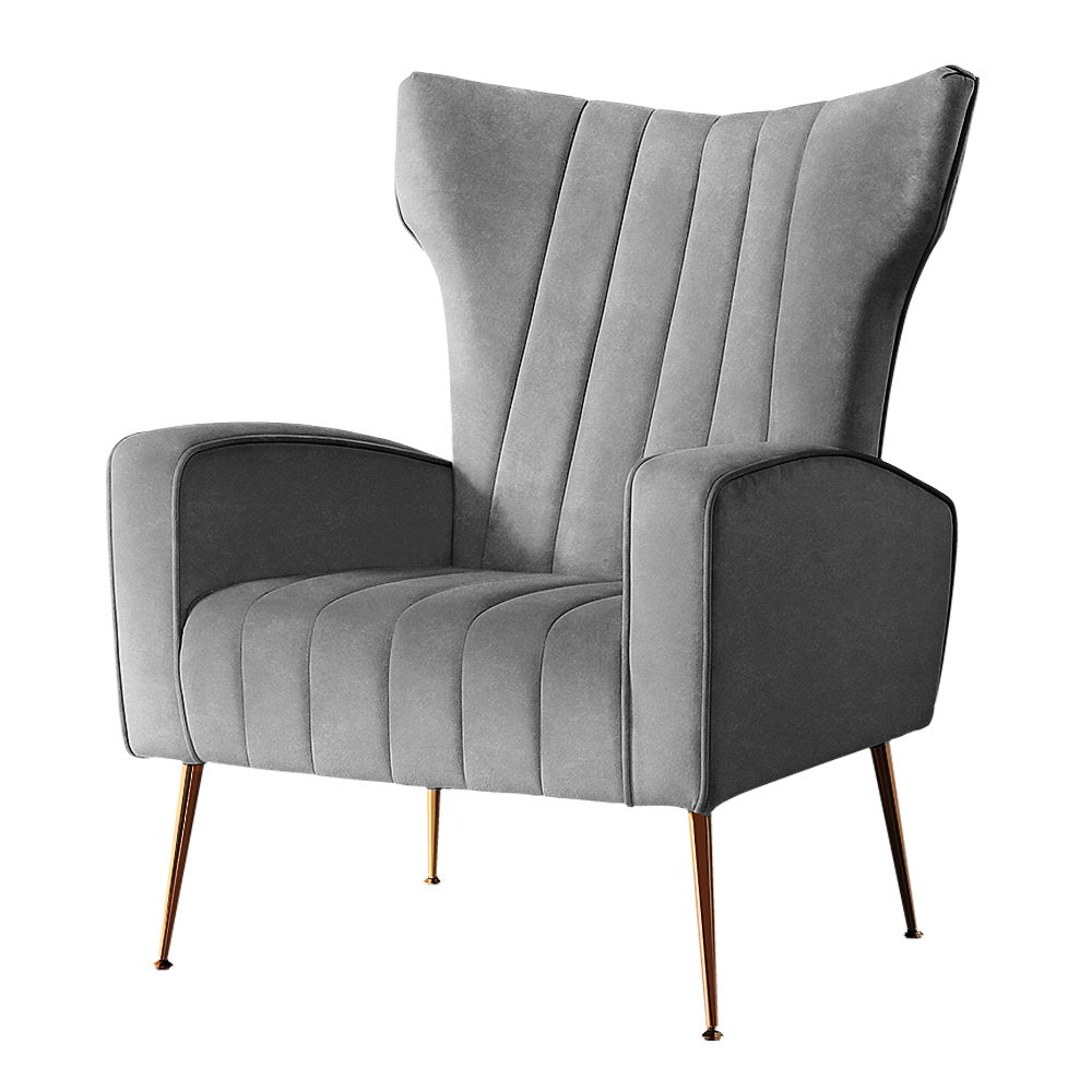 Kate Armchair - Grey Velvet