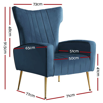 Kate Armchair - Navy Velvet