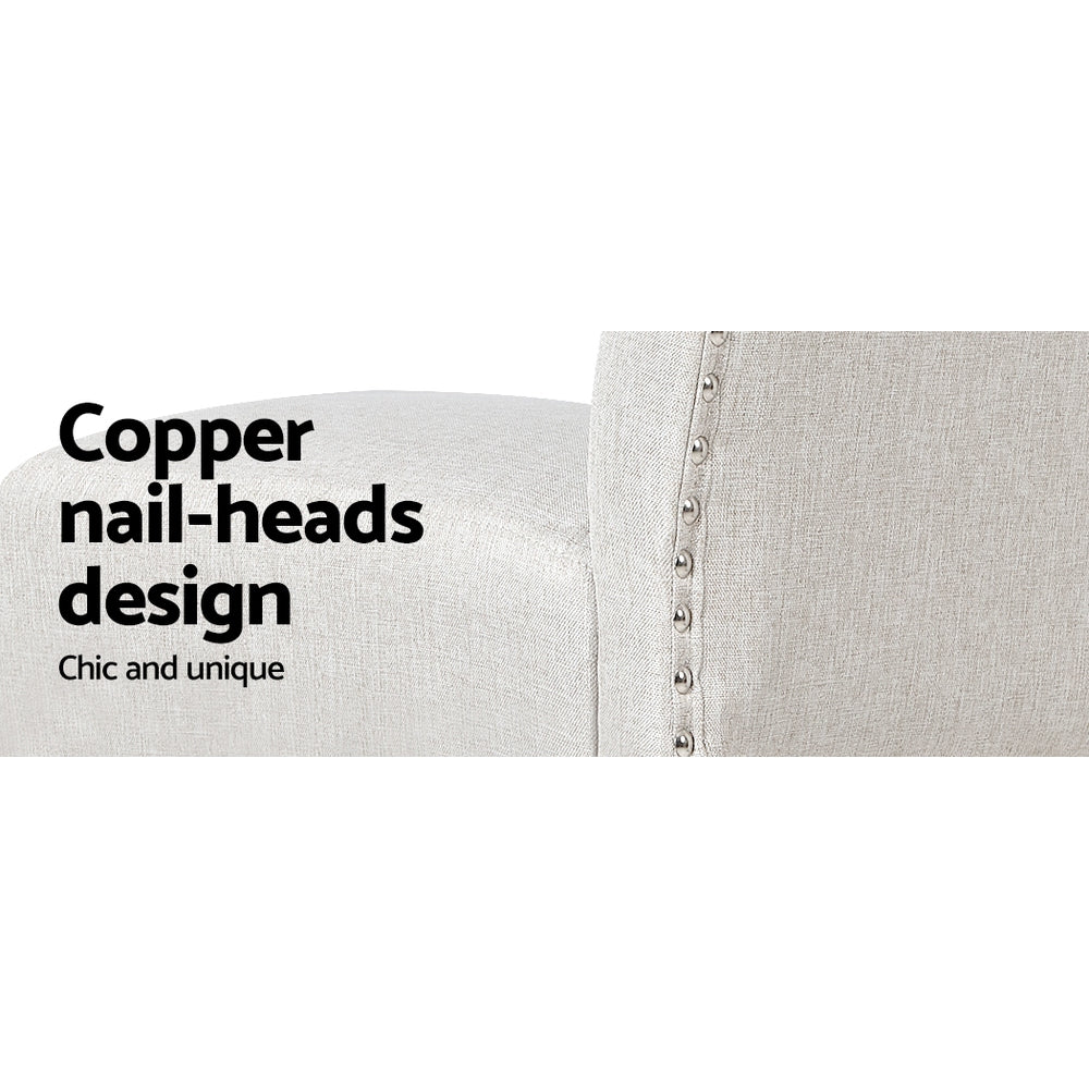 Set of 2 Artem Linen Upholstered Bar Stools Chairs