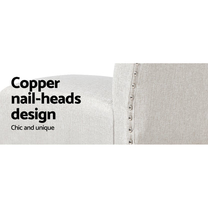 Set of 2 Artem Linen Upholstered Bar Stools Chairs