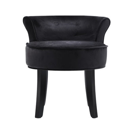 Abella Vanity Stool Velvet - Black