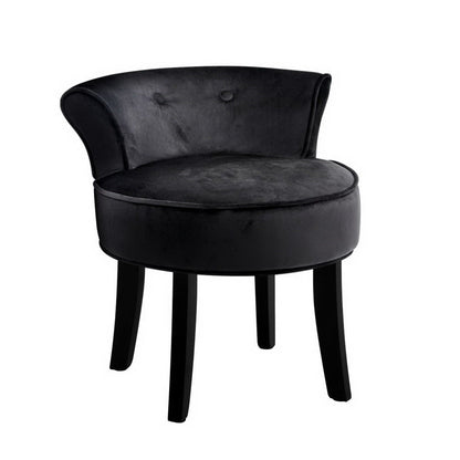 Abella Vanity Stool Velvet - Black