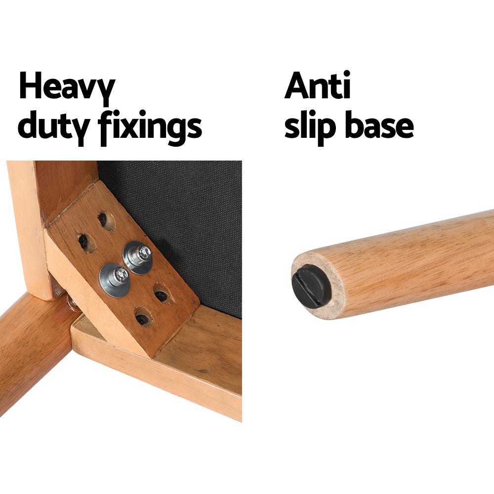 Nina Dining Bench Upholstery Seat Wooden Chair 106cm - Beige Oak