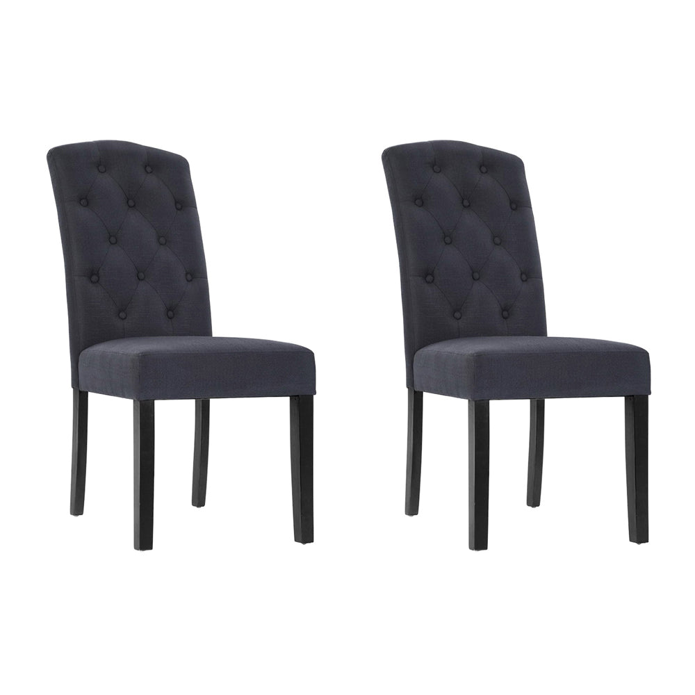 Set of 2 Dansk Parsons Dining Chairs - Dark Grey