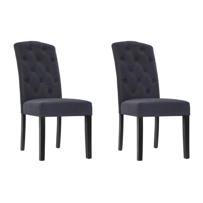 Set of 2 Dansk Parsons Dining Chairs - Dark Grey