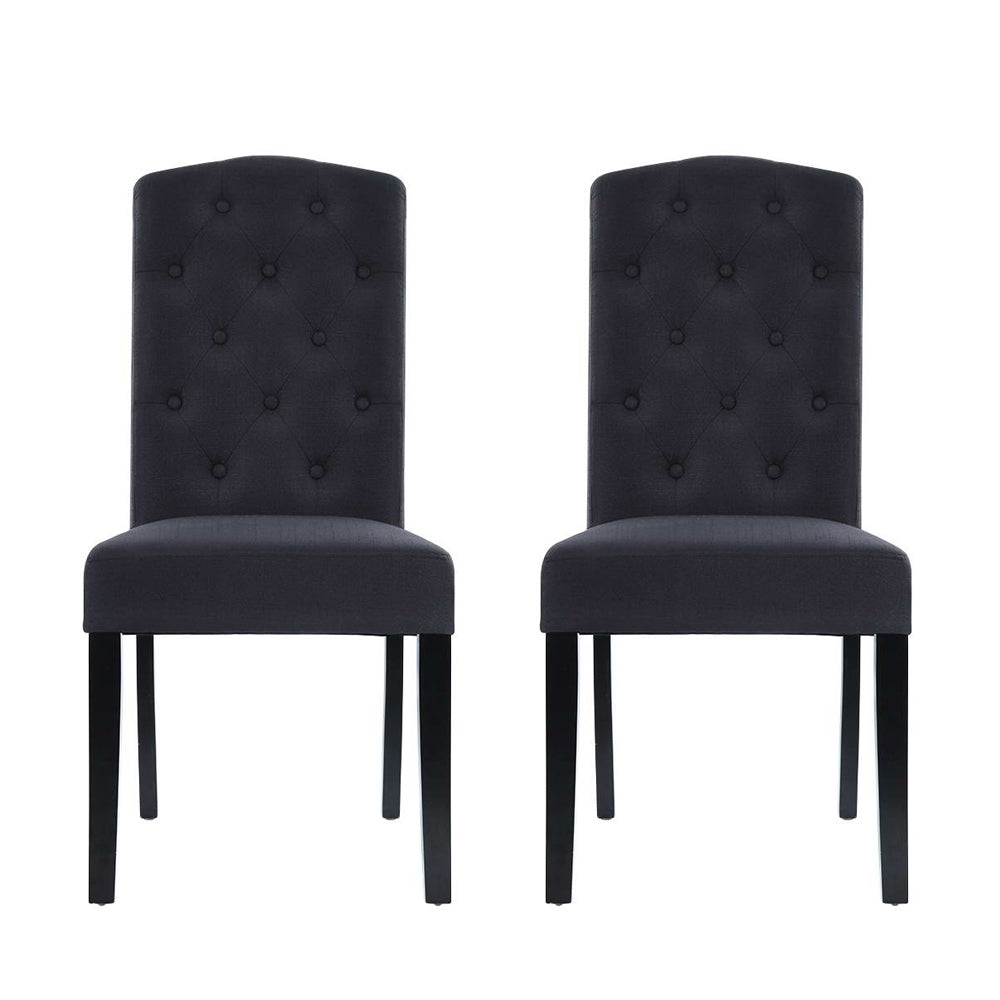 Set of 2 Dansk Parsons Dining Chairs - Dark Grey