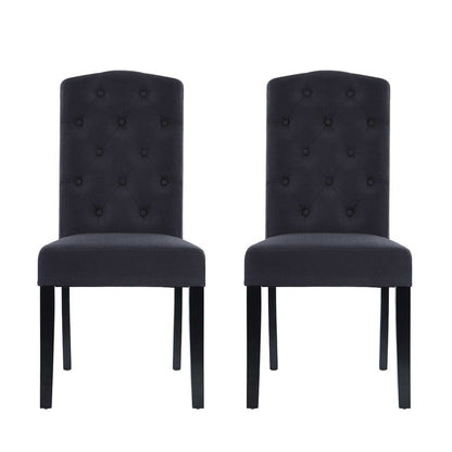 Set of 2 Dansk Parsons Dining Chairs - Dark Grey