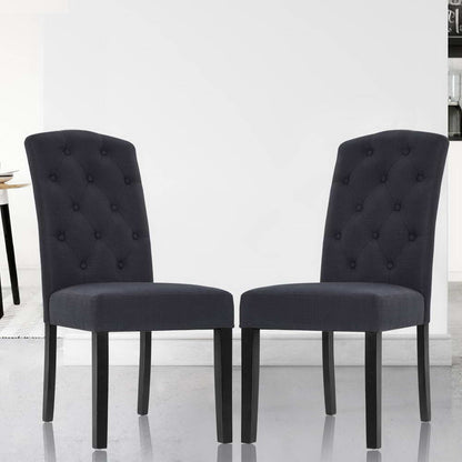 Set of 2 Dansk Parsons Dining Chairs - Dark Grey