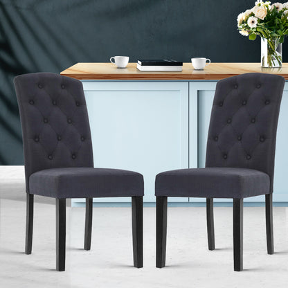 Set of 2 Dansk Parsons Dining Chairs - Dark Grey