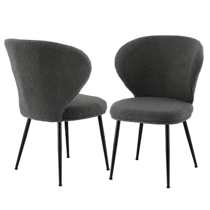 Set of 2 Sherpa Dining Chairs - Grey
