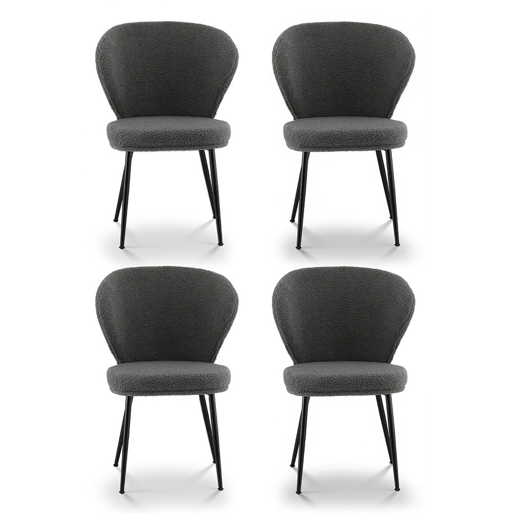 Set of 4 Sherpa Dining Chairs - Grey