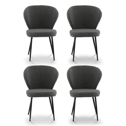 Set of 4 Sherpa Dining Chairs - Grey
