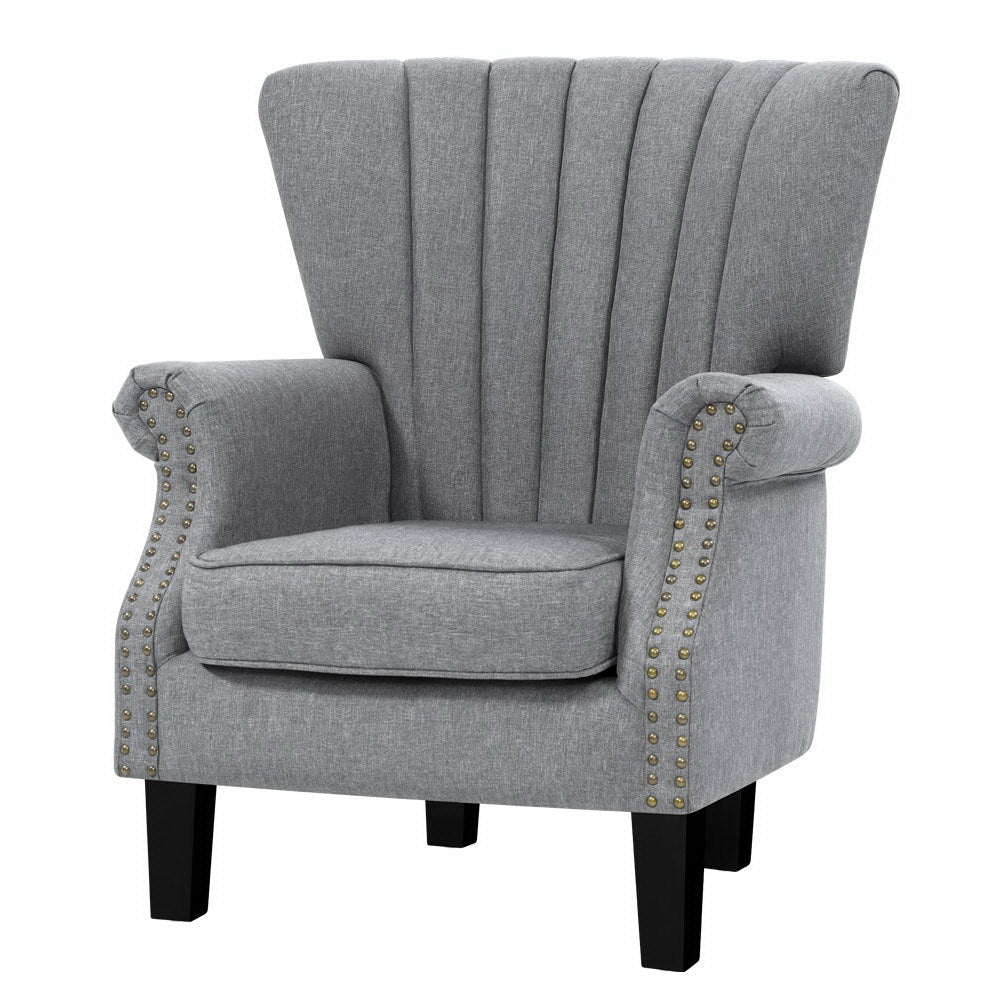Andrew Armchair Wingback - Grey