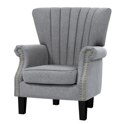 Andrew Armchair Wingback - Grey