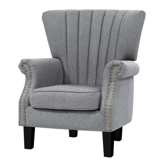 Andrew Armchair Wingback - Grey