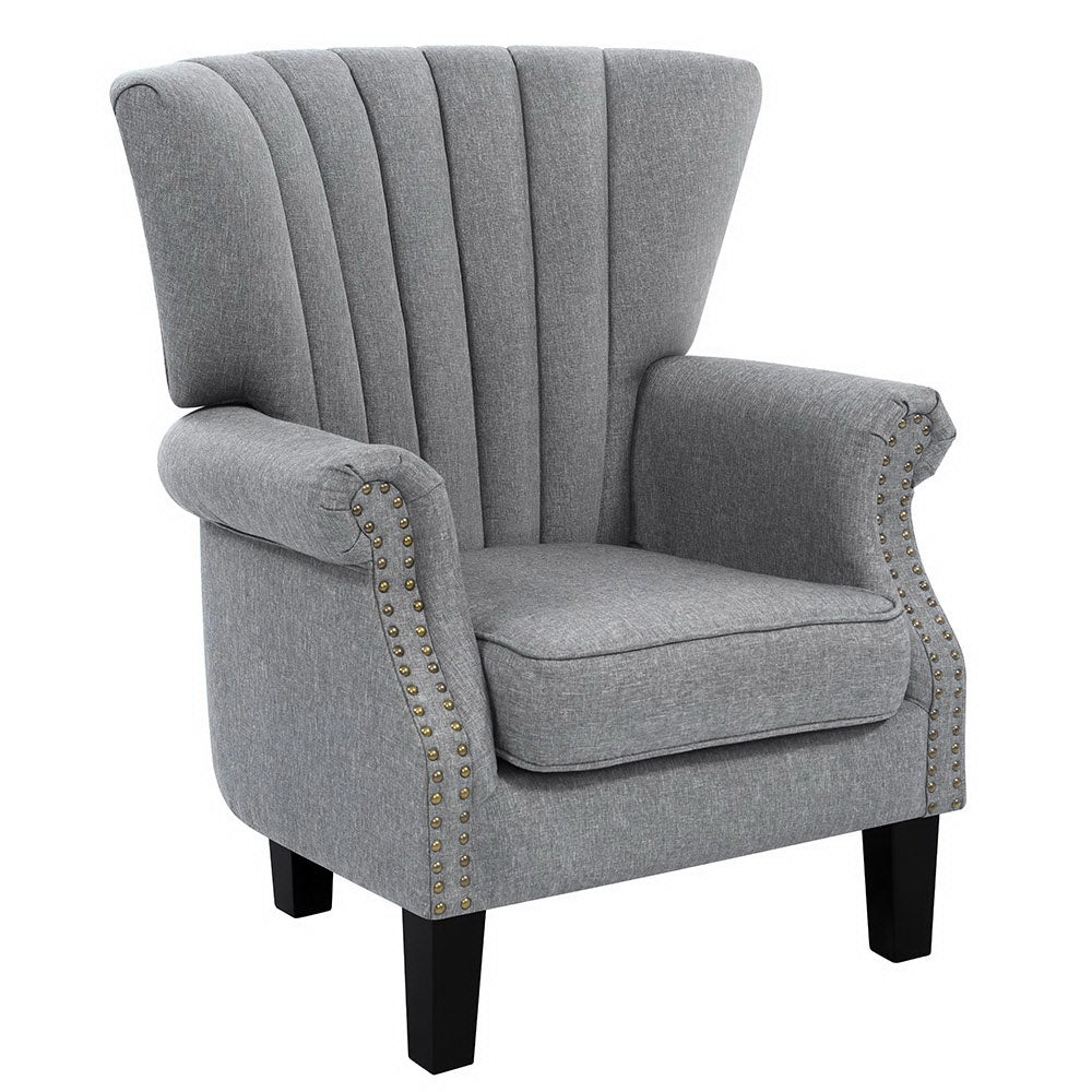 Andrew Armchair Wingback - Grey