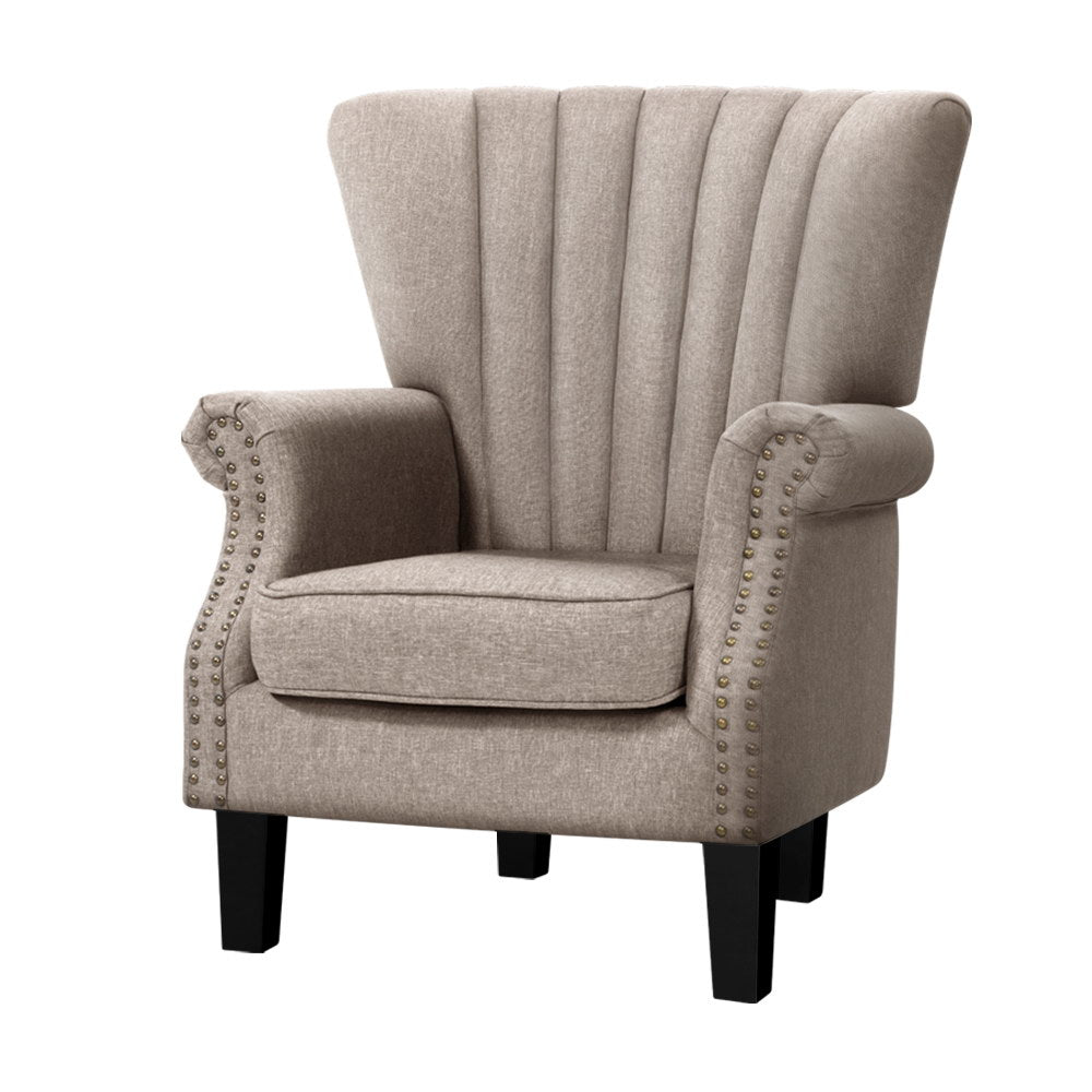 Andrew Armchair Wingback - Beige