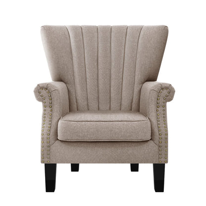 Andrew Armchair Wingback - Beige