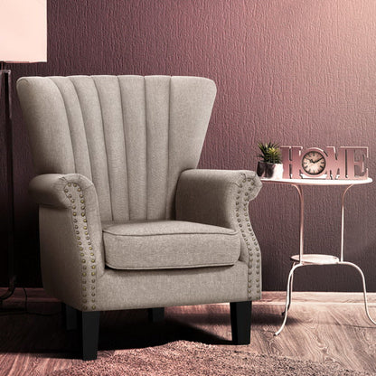 Andrew Armchair Wingback - Beige