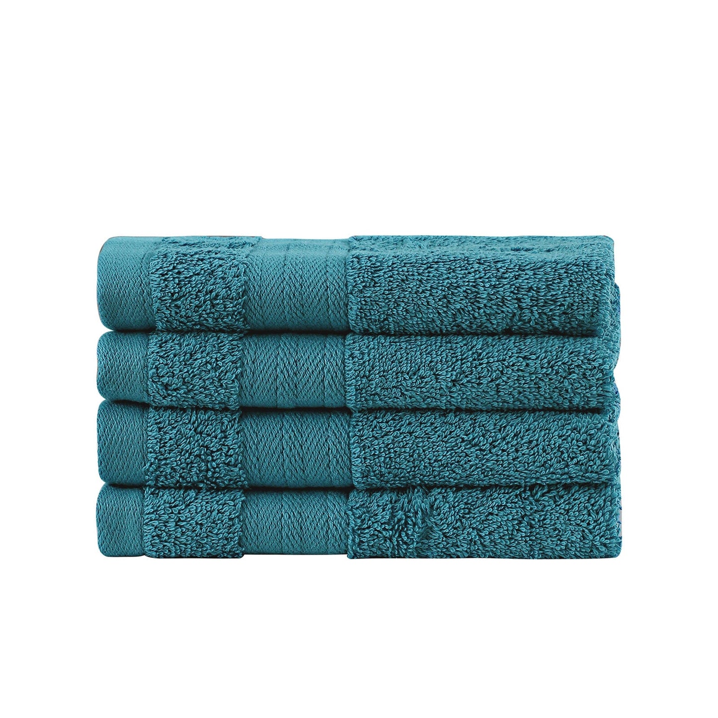 Premium Cotton Washcloths 4-Pack Quick-Dry Face Towels Set - Blue