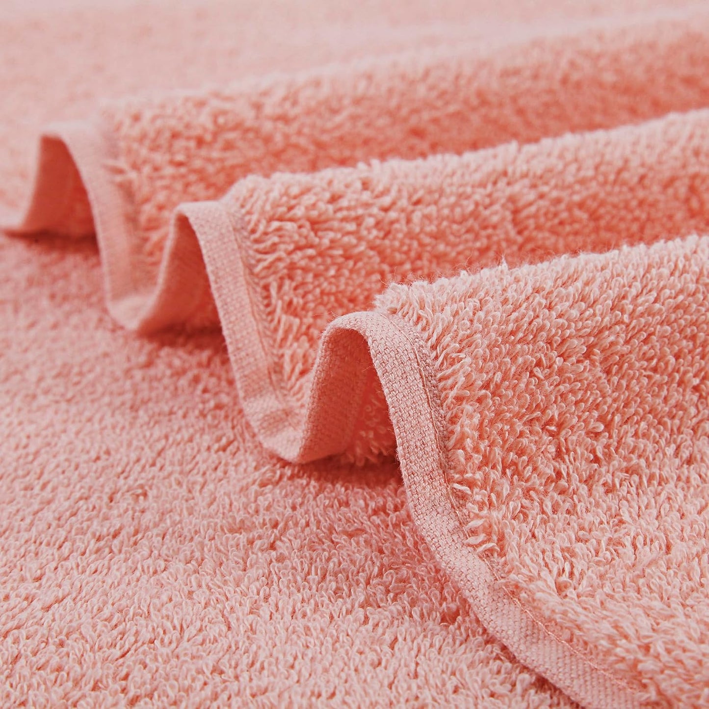 Premium Cotton Washcloths 4-Pack Quick-Dry Face Towels Set - Coral