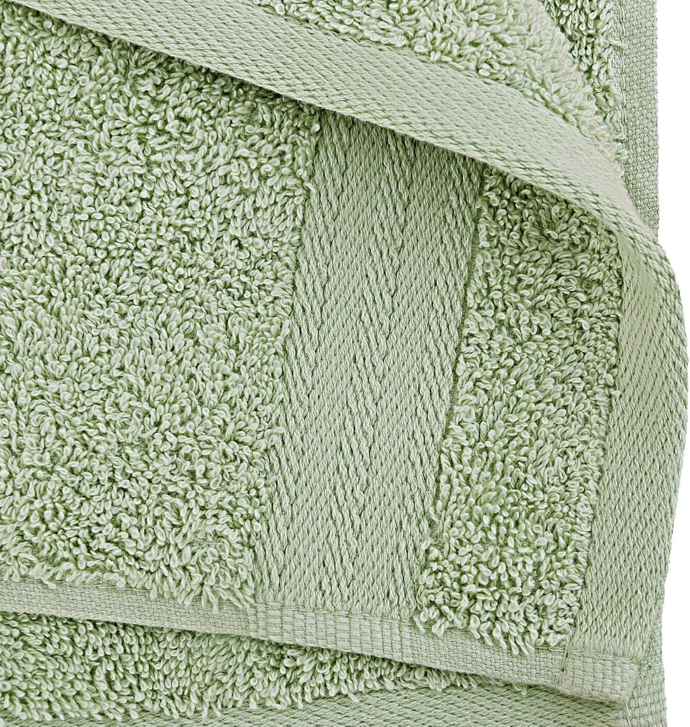 Premium Cotton Washcloths 4-Pack Quick-Dry Face Towels Set - Green