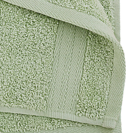 Premium Cotton Washcloths 4-Pack Quick-Dry Face Towels Set - Green