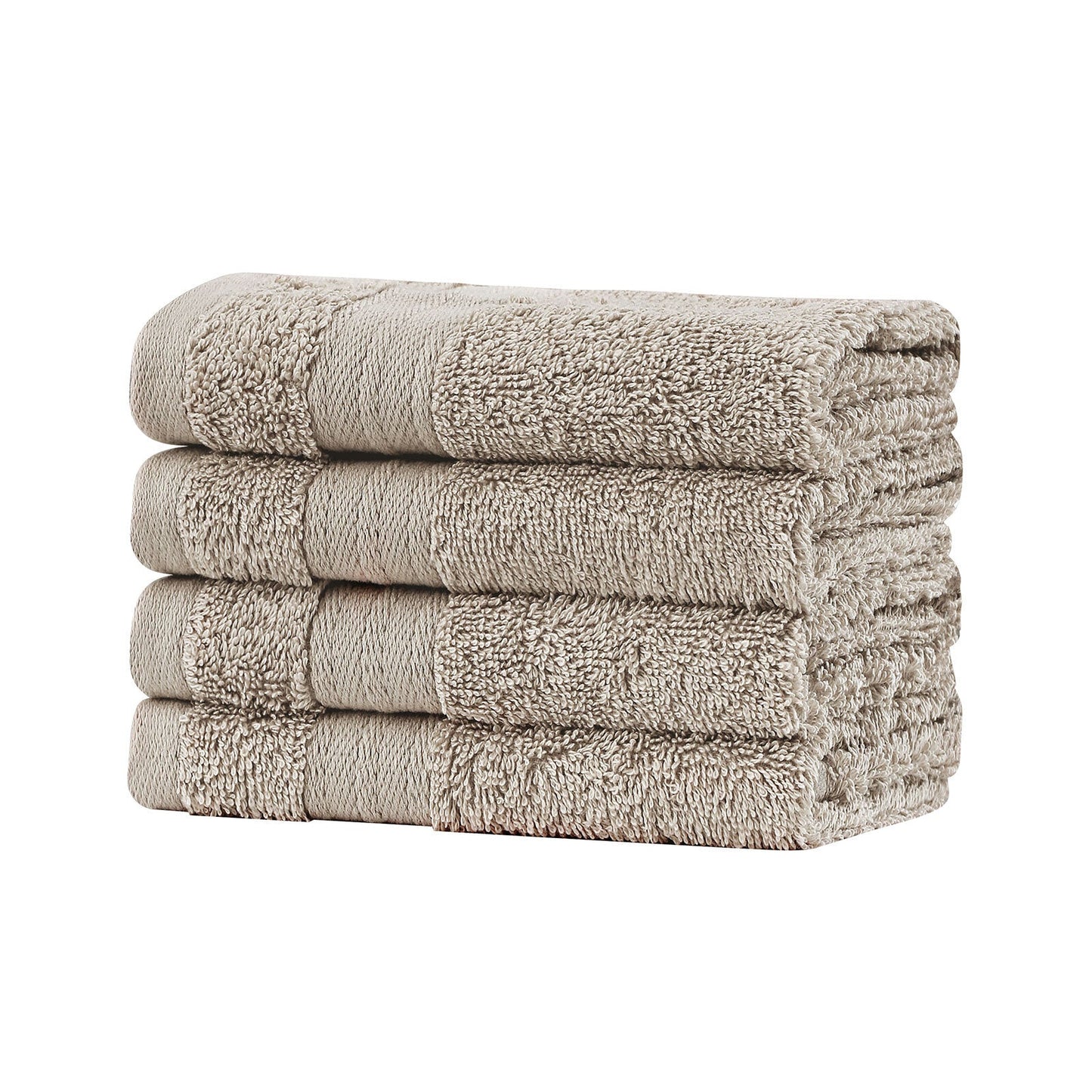 Premium Cotton Washcloths 4-Pack Quick-Dry Face Towels Set - Linen