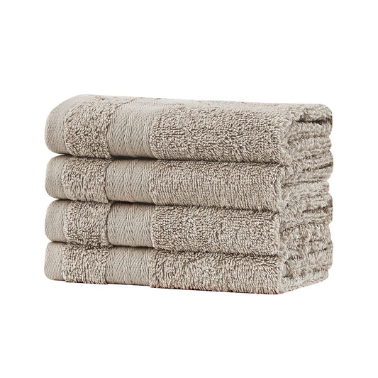 Premium Cotton Washcloths 4-Pack Quick-Dry Face Towels Set - Linen