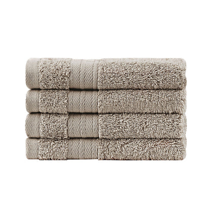 Premium Cotton Washcloths 4-Pack Quick-Dry Face Towels Set - Linen
